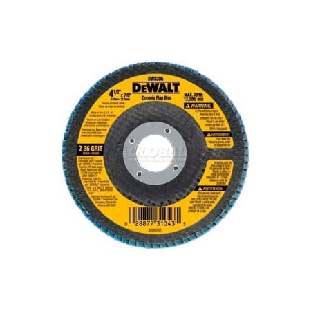 Dewalt DeWalt DW8306 Flap Disc Type 29 4-1/2" x 7/8" 36 Grit Zirconia - Pkg Qty 10 DW8306